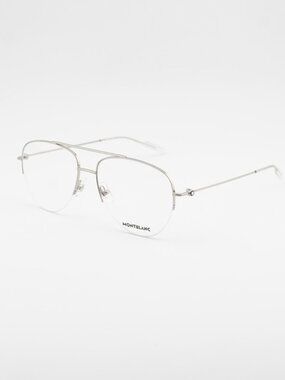Montblanc MB0077O 003 Eyeglasses Silver 57mm Aviator Frame
